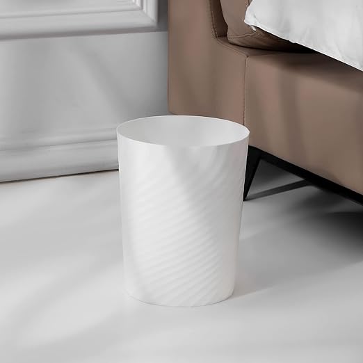 UUJOLY Plastic Small Trash Can Wastebasket, Garbage Container Basket for Bathrooms, Laundry Room, Kitchens, Offices, Kids Rooms, Dorms, 1.8 Gallon, White, 3 Pack | Sturdy-Easy to Clean, Bathroom, Laundry Room, Kitchen, Office, Kids Room, Dorm, Bedroom,...