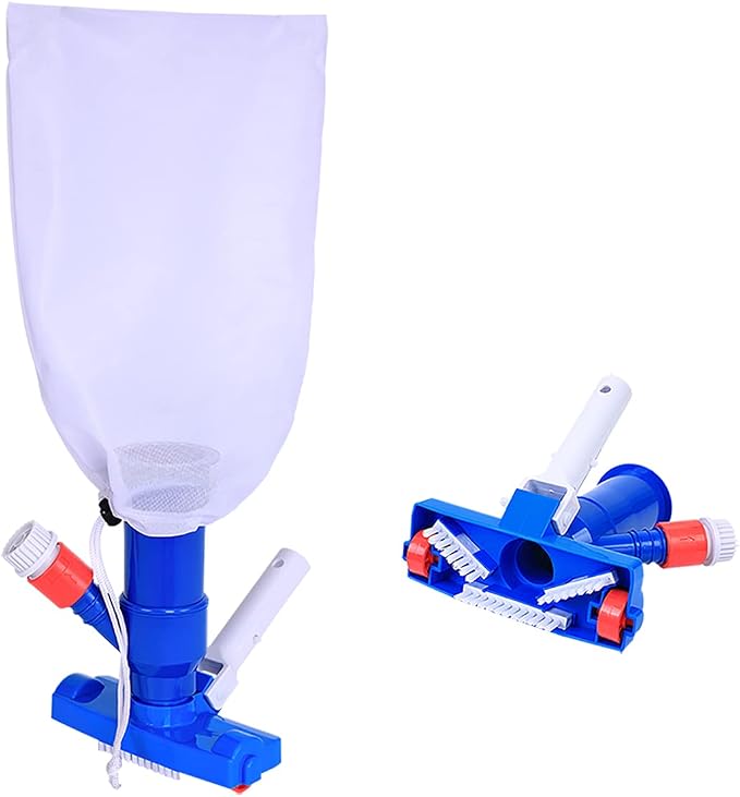 Pool Spa Jet Vacuum Cleaner w/Brush for Frame Above Ground/Inflatable Pools, Spa, Hot Tub Vacuuming, Use Water Pressure from Garden Hose to Vacuum (Use with A Telescopic Pool Pole, Not Included)