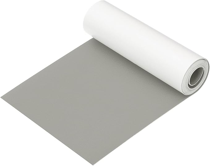 PATIKIL Leather Patches Tape for Furniture, 6.3 x 61 Inch Self Adhesive Vinyl Leather Repair Kit Cover Sheet for Couch, Sofa, Car Seats, Office Chair, Elegant Gray