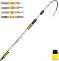 16FT (24ft Reach) Telescopic Gutter Cleaning Tools from The Ground, Rain Gutter Cleaners Tool with Hose Copper Attachment, Long Reach Gutters Cleaner Wand with Extension Pole