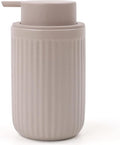 BosilunLife Dish Hand Soap Dispenser - Khaki Liquid Pump Soap Dispenser for Bathroom Decro 12oz Ceramic Kitchen Dish Dispenser with Rust-Proof Liquid Pump Modern Refillable Lotion Bottles