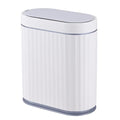 ELPHECO Bathroom Trash can Motion Sensor, Automatic Garbage can, Slim Plastic Smart Trash Bin with Lid, Commercial Intelligent Wastebaskets for Bedroom, Bathroom, Office, White Grey