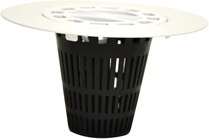 Danco Snap-in Shower Drain Cover with in-Drain Hair Catcher, 4-1/4" Round, White Strainer, (10533)