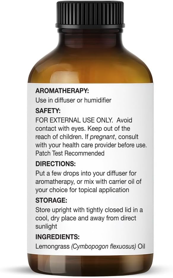 Majestic Pure Lemongrass Essential Oil for Diffuser - 4 Fl Oz | 100% Pure & Natural Essentials Oils for aromatherapy, massage blends and DIY home fragrance projects, Massage and room sprays