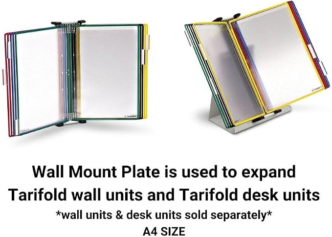 Tarifold Reference System Mounting Plate, Holds 10 Pockets, A4 Size | Mounting plate supports 10 pivoting pockets, fits A4-size documents, for wall or desktop reference systems