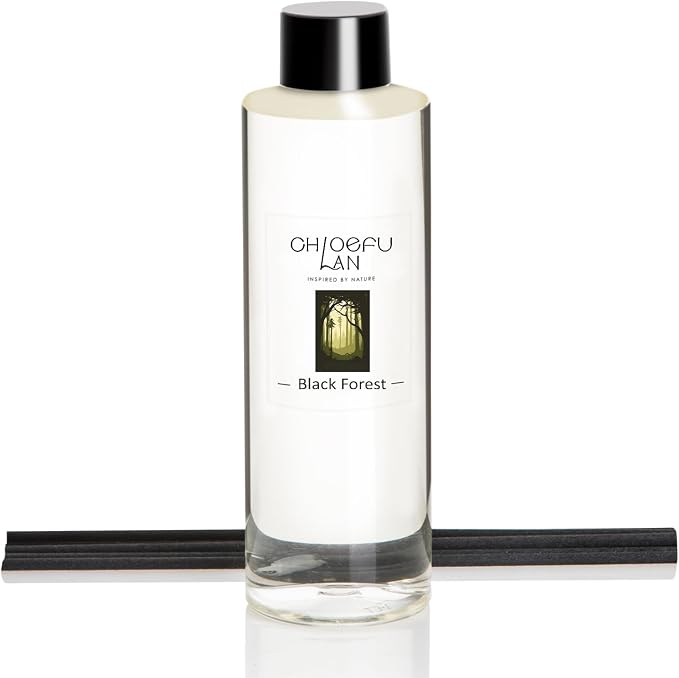 Chloefu LAN Black Forest Scented Oil Diffuser Refill 6.76 fl oz Natural Essential Oil, Aromatherapy, SPA and Home Decor for Men, 0% Alcohol, Unique Blend to Promote Sleep & Relieve Stress
