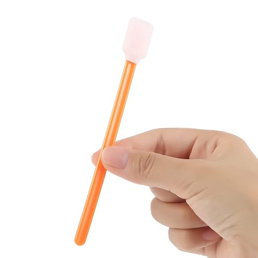 AAwipes Foam Sticks Cleaning Swabs (50 pcs 5.25" Large Rectangular Foam Tips, Orange) Cleanroom Cleaning Swab Sponge Stick for Inkjet Printer, Optical Instruments, General Cleaning (C714C)