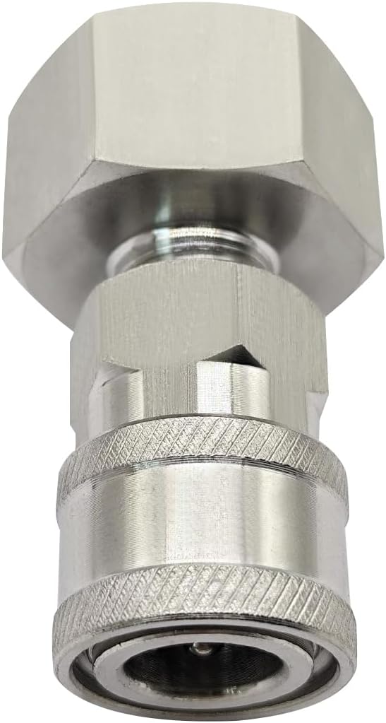 Beduan Stainless Steel 3/4 Garden Hose Female Threaded to 3/8 (!NOT for 1/4!) Pressure Washer Adapter Convert Hose to Power Washer Quick Connector Socket Coupler(3/8 QC)
