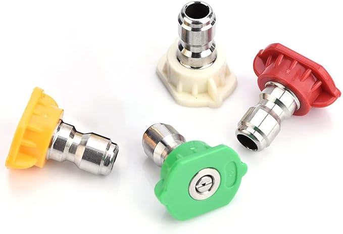 Professional Washer Cleaner 1/4'' Quick Connector, Best for Cleaning Homes High Pressure Washer Spray Nozzle Tips