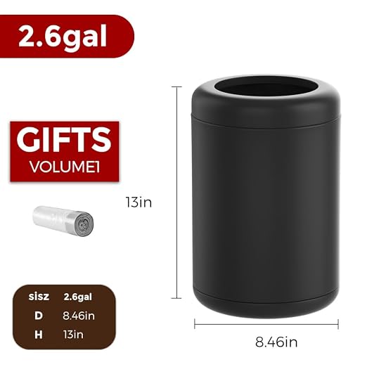 10L/2.6GAL Black BathroomTrash can,Open Top,Office Wastebasket,Small Garbage Can for Bathroom,Living Room,Office,Kitchen,Bedroom,Hotel (Black)