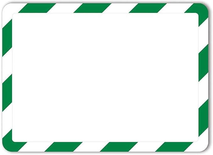Tarifold Magnetic Safety Display Pockets, Letter Size, Green/White, 2 Pack | 2 magnetic safety display pockets, full magnetic backing, wide opening for quick updates, portrait or landscape, green/white