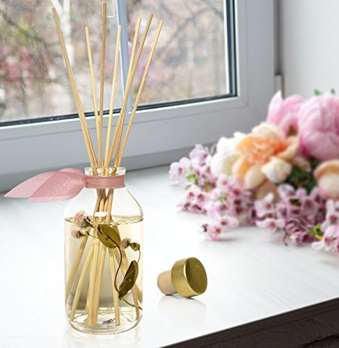 Reed Diffuser Set - Pink Peony Scented Diffuser with Sticks | Home Fragrance Reed Diffuser for Bedroom, Bathroom Shelf Décor, with Real Florals in the Bottle - Made in the USA