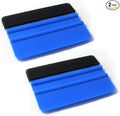 Sleek 4 Inch Plastic Felt Edge Squeegee - Vinyl Scraper Tool for Car Decals, Mini Squeegee Car Window Film Tinting Tool, Vinyl Wrap Wallpaper Smoothing Tool for Car Window Tint, Blue (2PCS)