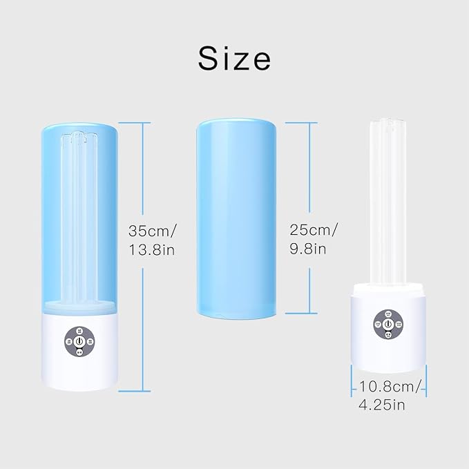 UV Light Sanitizer, 55w 254nm UVC Lamp for Room Surface Disinfection, Kills Bacteria Molds Dust Mites up to 750 sqft, Home/School/Hotel/Travel, 1Y Warranty (Blue Ozone Free)