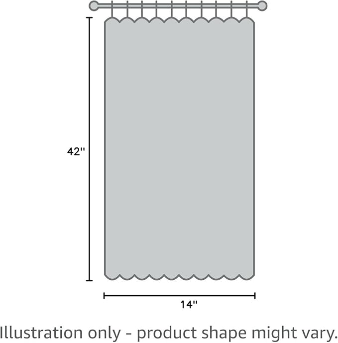 Chyhomenyc Sheer Light Grey Valances for Windows 2 Pack, Small Window Curtains for Living Room Bathroom Cafe Laundry Basement, Modern Top Dual Rod Pocket Voile Curtain, 42W x 14L inches