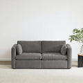 CHITA Small Modular Sectional Fabric Sofa Set, Extra Comfty Loveseat Cloud Couch, FSC Certified Modular Sectional Couch for Living Room, 78 inch Width,2 Seat Modular Sofa, Grey