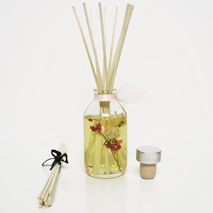 Reed Diffuser Set - Wild Flowers Scented Diffuser with Sticks | Home Fragrance Reed Diffuser for Bedroom, Bathroom Shelf Décor, with Real Florals in the Bottle - Made in the USA