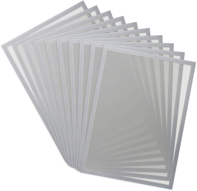 Tarifold Magnetic PRO Display Frames, Gray, 10 Pack | 10 magnetic anti-glare PVC frames, gray border, portrait or landscape, quick document changes