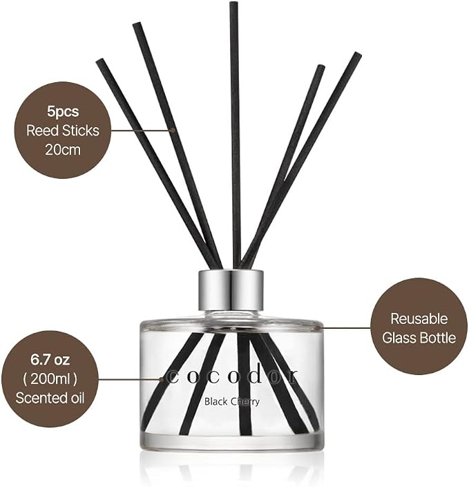 COCODOR Signature Reed Diffuser Set/April Breeze / 6.7oz /1 Pack/Home Fragrance Diffuser, Oil Scent Diffuser for Bathroom Shelf Decor