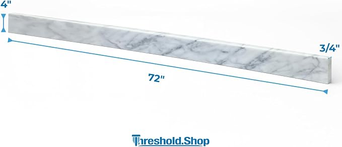 Bathroom Vanity Sink Backsplash/Sidesplash (Carrara Marble, 4" x 72")