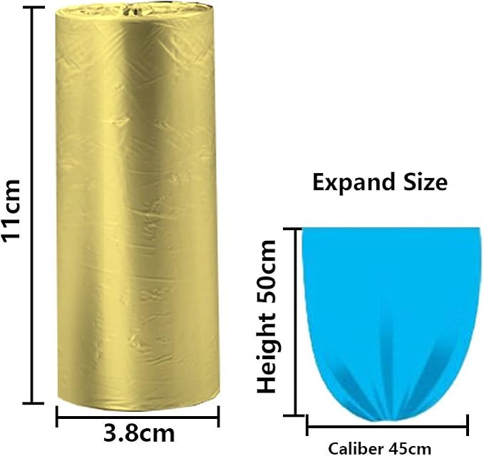 5 Rolls Small Trash Garbage Bags, 4 Gallon 200 Counts (Golden) | Strong Thin Material Disposable Kitchen Garbage Bags, Durable Plastic Trash Bags for Office Home Bedroom Garden Waste Bin