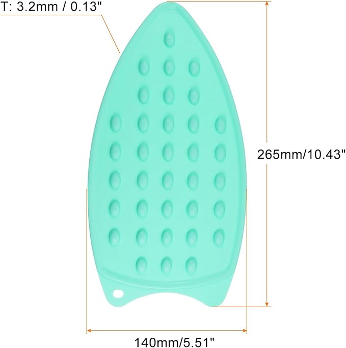 HARFINGTON Silicone Iron Rest Pad, Multipurpose Iron Hot Resistant Mat Iron Rest Plate for Ironing Board Hot Heat Resistant Steam Compact Mat, Turquoise