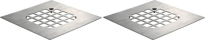 Danco 11045 Snap-in Shower Strainer & Drain Cover, Brushed Nickel (Pack of 2)