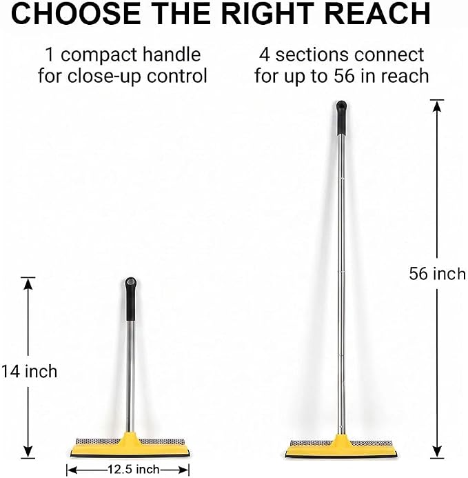 Car Wash Kit with 10 L Bucket, 56-Inch Windshield Squeegee | Squeegee & 10L Bucket