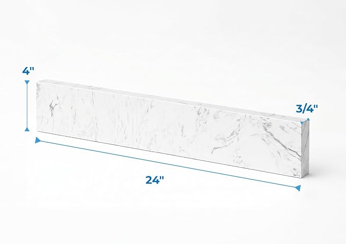 Bathroom Vanity Sink Backsplash/Sidesplash (Engineered Carrara Marble, 4" x 24")