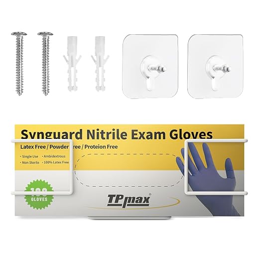XL Gloves Box Facial Tissue Box Holder,Wire Rack Dispenser for Gloves,Tissues Paper Towels Organizer - Mounting Accessories Included - Holds up to 1 Box - Perfect for Lab, Food Service and Home