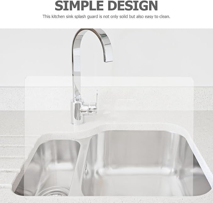 VOSAREA Acrylic Sink Splash Guard, Freestanding Kitchen Splash Panel Barrier Behind Faucet Kitchen Island Sink Backsplash Guard 13.76x8.25in