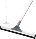 Eazer Floor Squeegee for Floor: Heavy Duty Scrubber with Extendable 60'' Aluminum Pole and Rubber Blade for Kitchen, Swimming Pool, Concrete Floors,Shower,Tiles,Garages,Windows,Glass,Pet Hair Removal