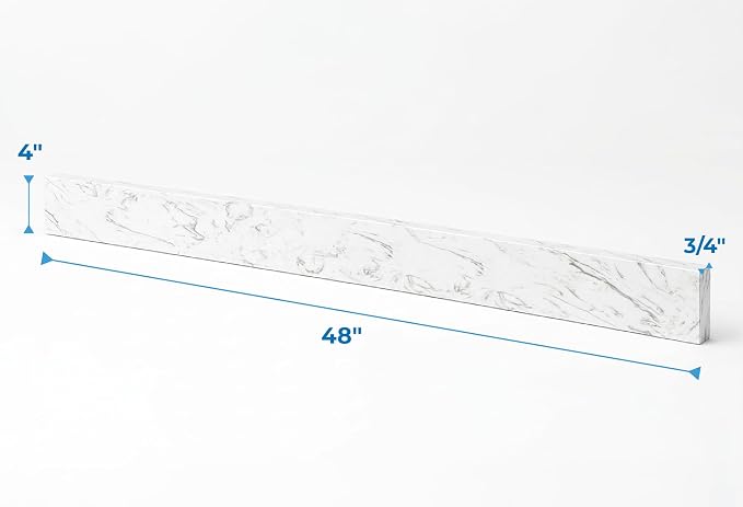 Bathroom Vanity Sink Backsplash/Sidesplash (Engineered Carrara Marble, 4" x 48")