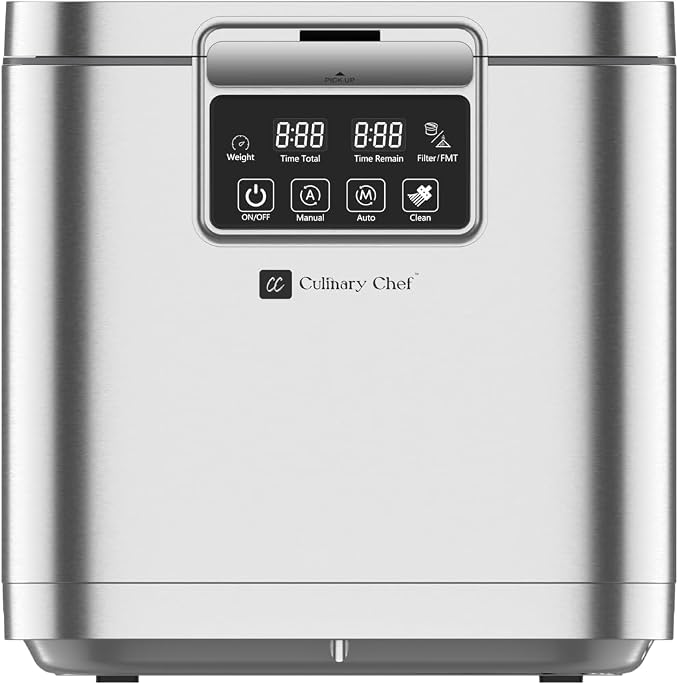 MAGNAVOX Home Culinary Chef Series, 1GALLON Smart Electric Food Waste Composter, Stainless Steel