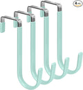 FYY Over The Door Hooks, 4 Pack Door Hangers Hooks with Rubber Prevent Scratches Heavy Duty Organizer Hooks for Living Room, Bathroom, Bedroom Hanging Clothes, Towels, Hats, Coats, Bags Green