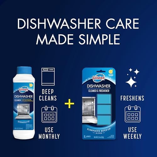 Glisten Dishwasher Magic Machine Cleaner and Disinfectant, 4 Bottles