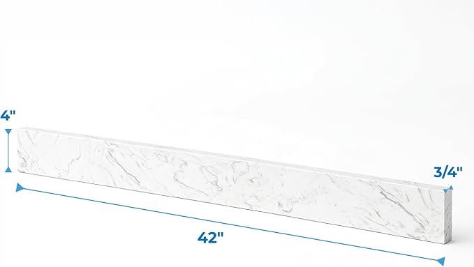 Bathroom Vanity Sink Backsplash/Sidesplash (Engineered Carrara Marble, 4" x 42")