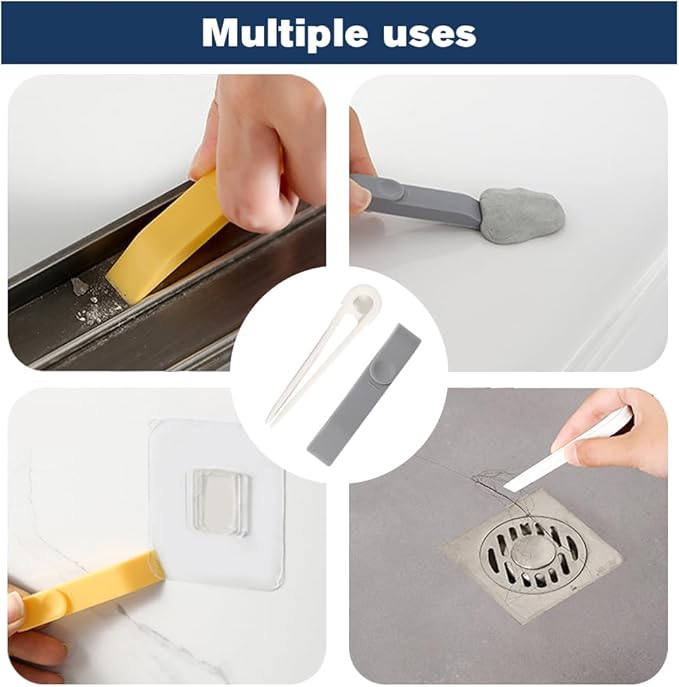 3-in-1 Window Cleaning Brush, 2025 New Magic Window Groove Cleaning Brush Set - Hand-Held Track Cleaner Tool for Sliding Doors, Window Sills, Tile Grout, Shutters, Deep Scrub Brush for Home (Grey)