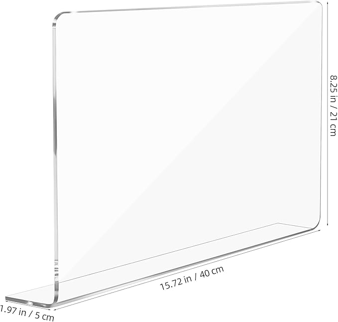 PRETYZOOM Kitchen Sink Splash Guard Acrylic Water Barrier for Bathroom and Kitchen Sink 15.74 X 8.26 X 1.96 Inches Protection Anti-Splashing Guard with Smooth Surface Easy to Clean