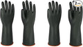 Heavy-Duty Latex Chemical Resistant Gloves - Reusable Long Rubber Dishwashing Gloves with Forearm Protection for Men - Waterproof, Industrial Safety Gear, Acid & Alkali Resistant, Oil-Proof,14“，2 Pair