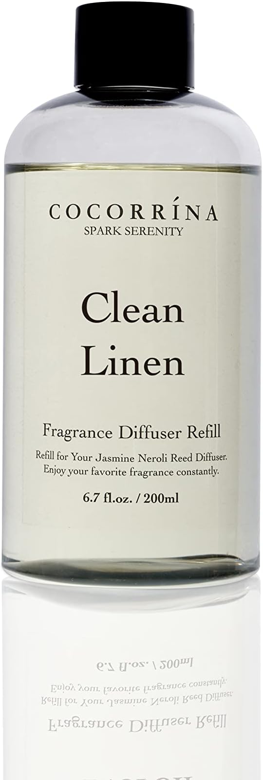 Clean Linen Scented Reed Diffuser Oil with 8 Sticks Fragrance for Bedroom, Bathroom, Oil Diffuser, Home Décor, 6.7 fl oz. (200 ml)