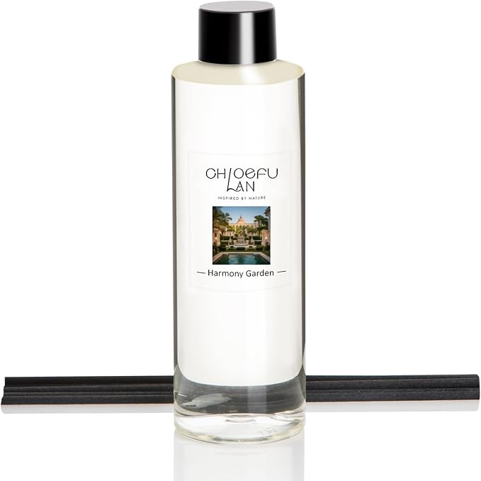 Chloefu LAN Harmony Garden Scented Oil Diffuser Refill 6.76 fl oz Crisp Botanical Aromatherapy Oil for Bedroom & Patio Outdoor-Inspired Air Freshener, 0% Alcohol, Unique Blend to Relieve Stress