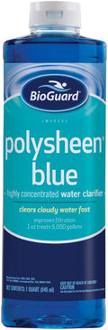 BioGuard Polysheen Blue Clarifier, 1 Quart, Single Pack | Fast-Acting Formula & Highly Concentrated Water Clarifier, Effective for All Swimming Pool and Filter Types