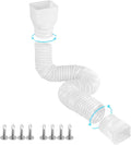 Gutterlix 1 Pack Flexible Gutter Downspout Extensions Extendable from 21" to 67", Downspout Extender Comes with Adapters, Thickened Down spout Drain Extension for Rainwater Drainage(White)