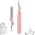 Cleaner Kit for Airpods,Earbuds Cleaning kit for Airpods Pro 1 2 3, Multi-Function Cleaning Tool with Brush Flocking Sponge for Wireless Earphones Bluetooth Headphones Case Camera and Phone (Pink)