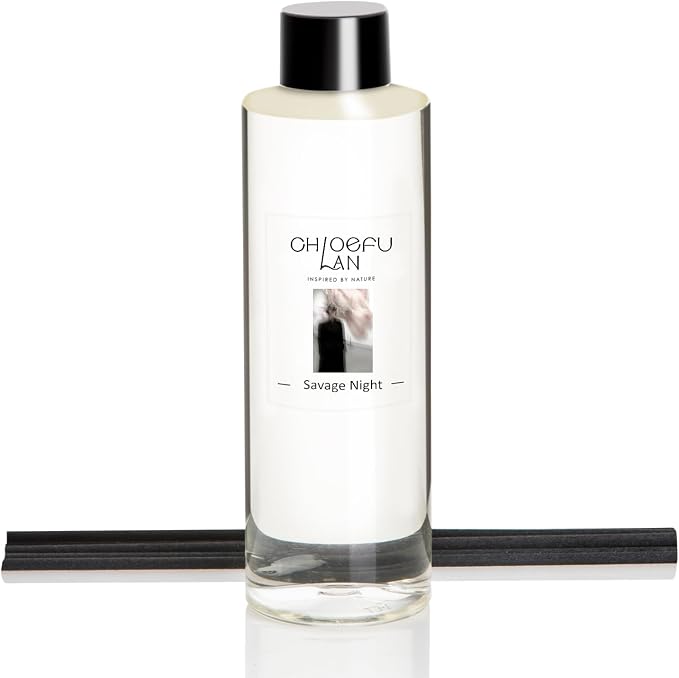 Chloefu LAN Savage Night Scented Oil Diffuser Refill 6.76 fl oz Natural Scented Oil, Woody Aromatic Home Fragrance for Daily Use, Air Freshener, 0% Alcohol, Blend to Promote Sleep & Relieve Stress