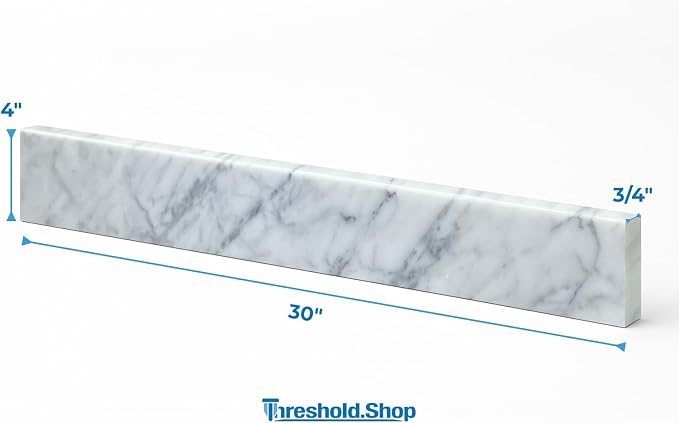 Bathroom Vanity Sink Backsplash/Sidesplash (Carrara Marble, 4" x 30")