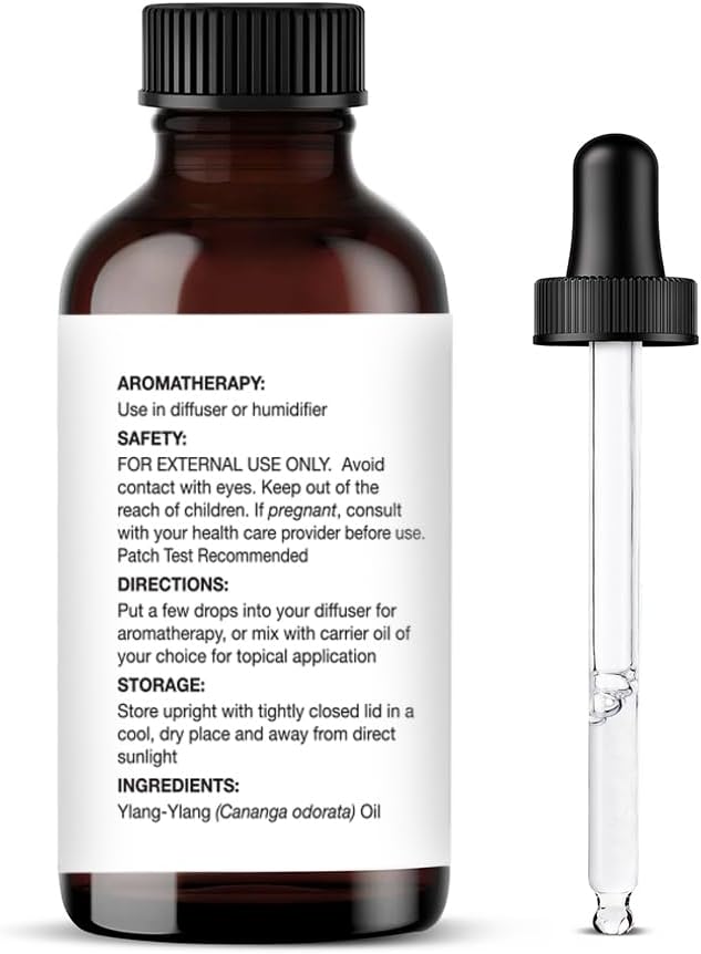 Majestic Pure Ylang Ylang Essential Oil for Diffuser - 4 Fl Oz | 100% Natural Essentials Oils Ideal for Relaxing Tense Mood, Eliminating Odor, Creating Peaceful Atmosphere for Sleep & Work