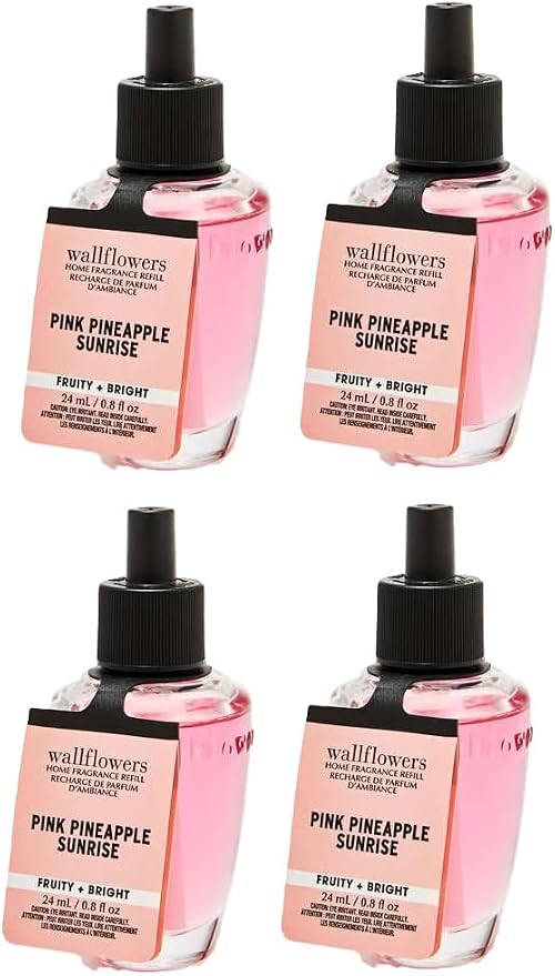 Bath & Body Works WallFlowers Fragrance Refill 0.8 Oz 4 Pack (Pink Pineapple Sunrise)