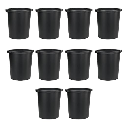 Jalema Re-Solution Office Wastebaskets, 4.75 Gallon, Black, 10 Pack | 10 office wastebaskets, 4.75 gallon, post-consumer recycled plastic, black, for office or home